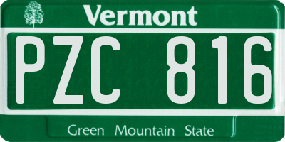 VT license plate PZC816