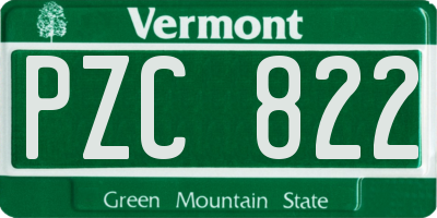 VT license plate PZC822
