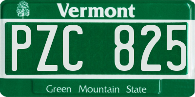 VT license plate PZC825