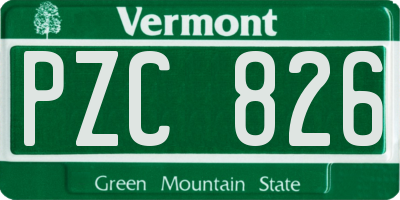 VT license plate PZC826