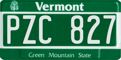 VT license plate PZC827