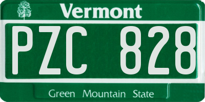 VT license plate PZC828