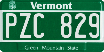 VT license plate PZC829