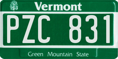 VT license plate PZC831