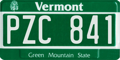 VT license plate PZC841