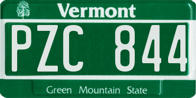 VT license plate PZC844