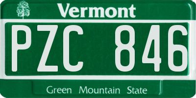 VT license plate PZC846