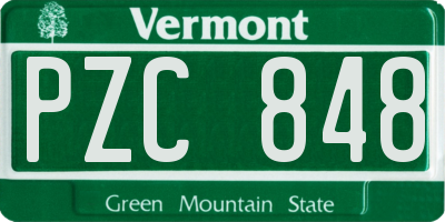 VT license plate PZC848