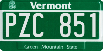 VT license plate PZC851