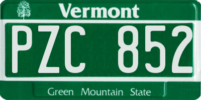 VT license plate PZC852