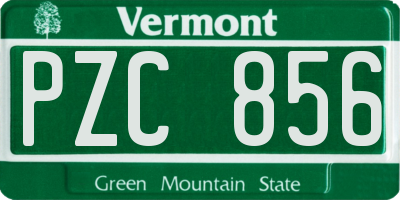 VT license plate PZC856