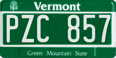 VT license plate PZC857