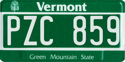 VT license plate PZC859