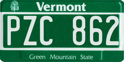 VT license plate PZC862