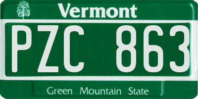 VT license plate PZC863