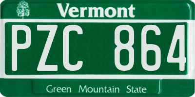 VT license plate PZC864