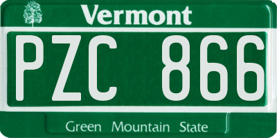 VT license plate PZC866