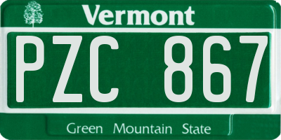 VT license plate PZC867