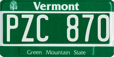 VT license plate PZC870