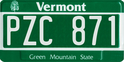 VT license plate PZC871