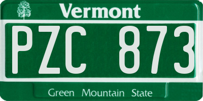VT license plate PZC873