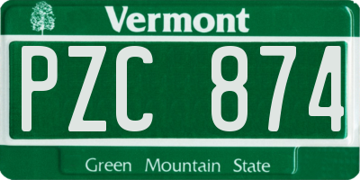 VT license plate PZC874