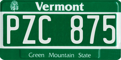 VT license plate PZC875