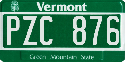 VT license plate PZC876