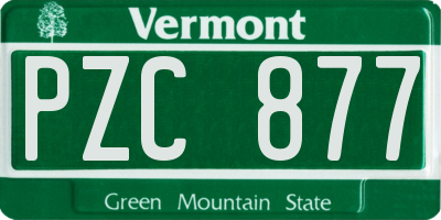 VT license plate PZC877