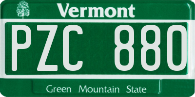 VT license plate PZC880