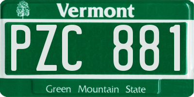 VT license plate PZC881