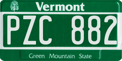 VT license plate PZC882