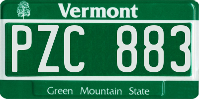 VT license plate PZC883