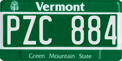 VT license plate PZC884