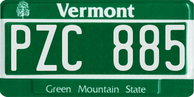 VT license plate PZC885