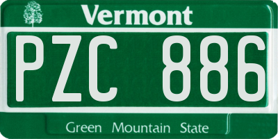 VT license plate PZC886