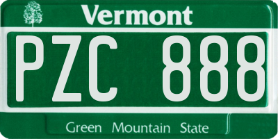 VT license plate PZC888