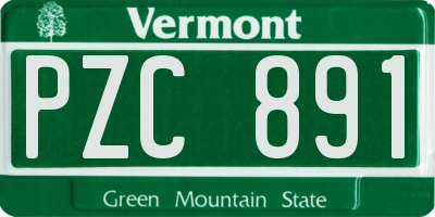 VT license plate PZC891