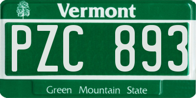 VT license plate PZC893
