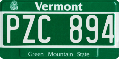 VT license plate PZC894