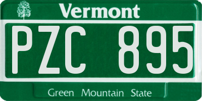 VT license plate PZC895