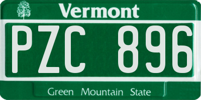VT license plate PZC896