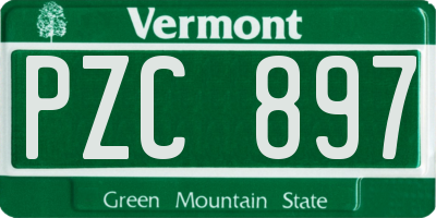 VT license plate PZC897