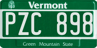 VT license plate PZC898
