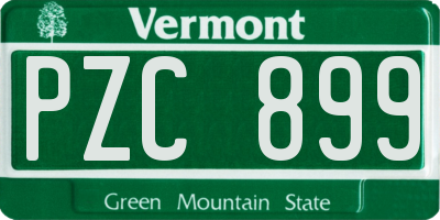 VT license plate PZC899