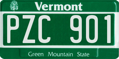 VT license plate PZC901