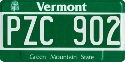 VT license plate PZC902