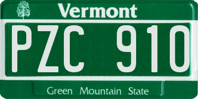 VT license plate PZC910
