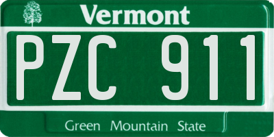 VT license plate PZC911