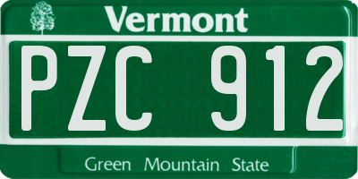 VT license plate PZC912